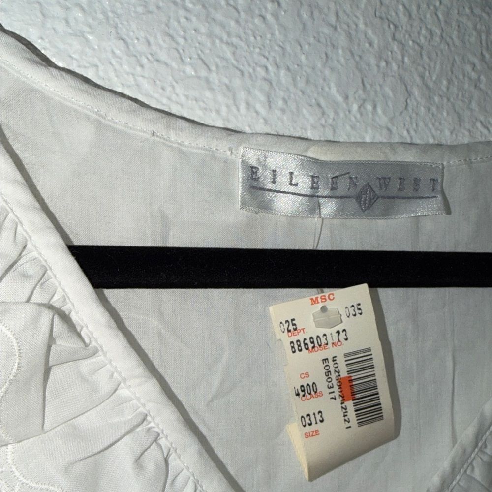 Vintage retro whit cotton Eileen West Ruffle cottagecore Lolita Dress M - Picture 6 of 8